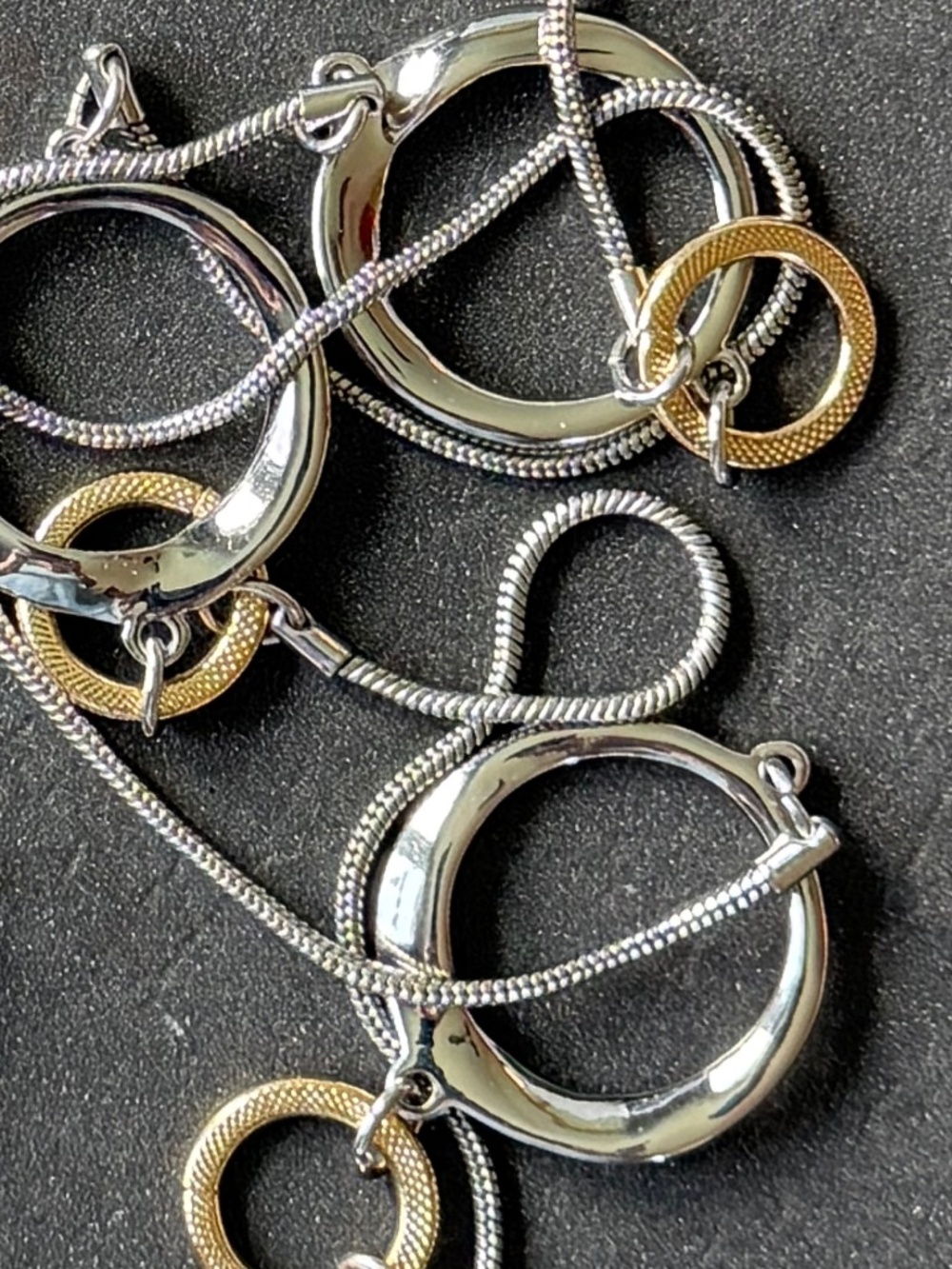 CHICO's Three Mixed Metal Geometric Statement Necklaces - Picture 9 of 12